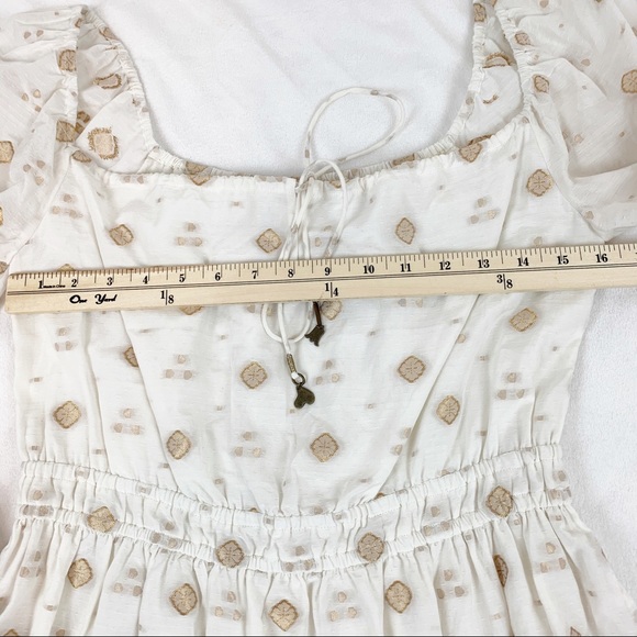 Joie Mianda Long Sleeve embroidered Dress square neck tassel - Picture 8 of 12